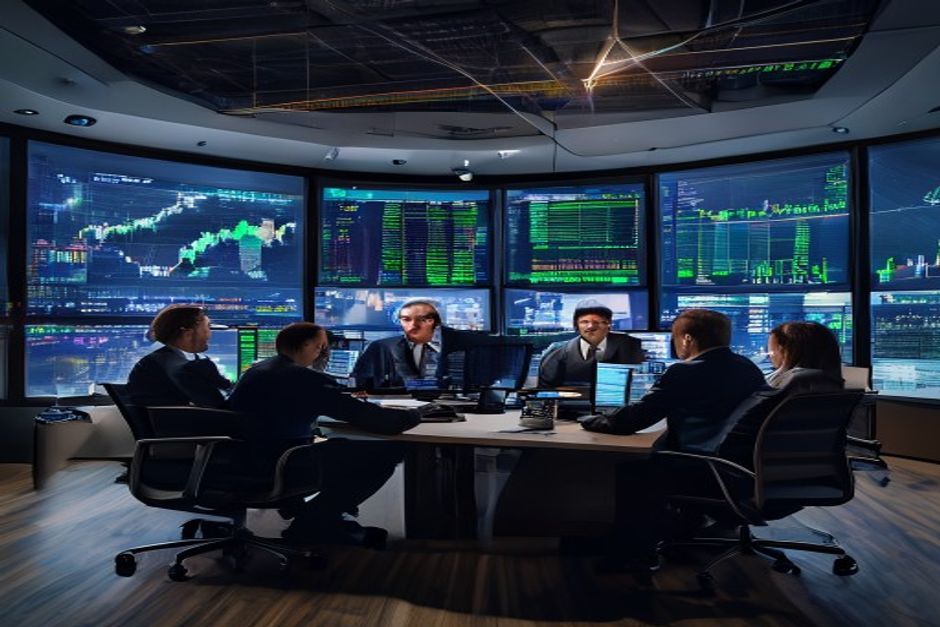 Financial professionals collaborating in a modern Dublin office